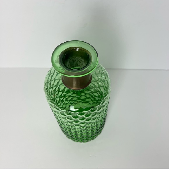 Vintage Accents Vintage Green Bubble Glass Brass Neck Vase 5 X 1